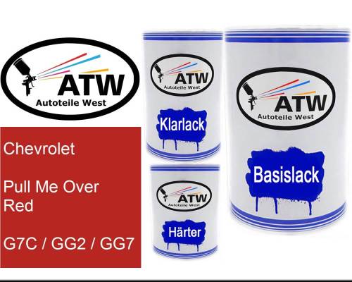 Chevrolet, Pull Me Over Red, G7C / GG2 / GG7: 500ml Lackdose + 500ml Klarlack + 250ml Härter - Set, von ATW Autoteile West.